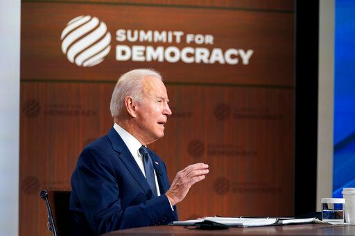 ▲美國總統拜登（Joe Biden）召開一連兩天的「民主峰會」（Summit for Democracy），呼籲各國領袖重視民主衰退危機。（圖／美聯社／達志影像）