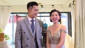 米可白 ▲米可白難得穿性感婚紗,坦言有點害羞。(圖/台視提供)
