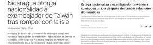 ▲西語媒體報導吳進木夫婦獲得尼加拉瓜國籍一事。（圖／翻攝自La Prensa、EFE）