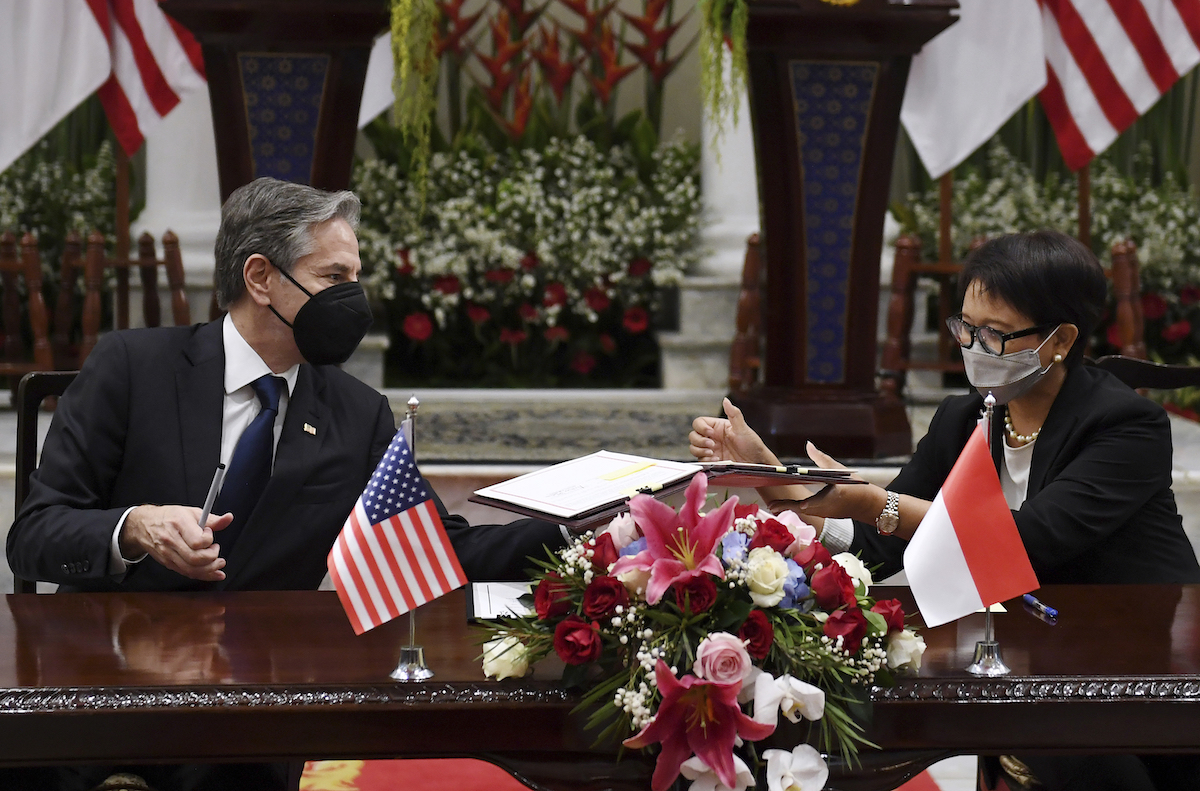 美國印尼外長雙邊會　同意建立2+2對話機制
