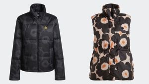 羽絨衣穿起來一定胖?達人曝「顯瘦感」關鍵 3招秒減肥 ▲adidas再度攜手Marimekko推出秋冬聯名系列,罌粟印花為羽絨單品帶來活潑感。(圖/adidas提供)