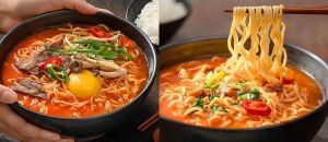 ▲486團購指出，韓國Pulmuone香菇牛骨湯麵使用越南紅辣椒加深辣味，適合喜愛重口味的美食饕客。（圖／486團購提供）