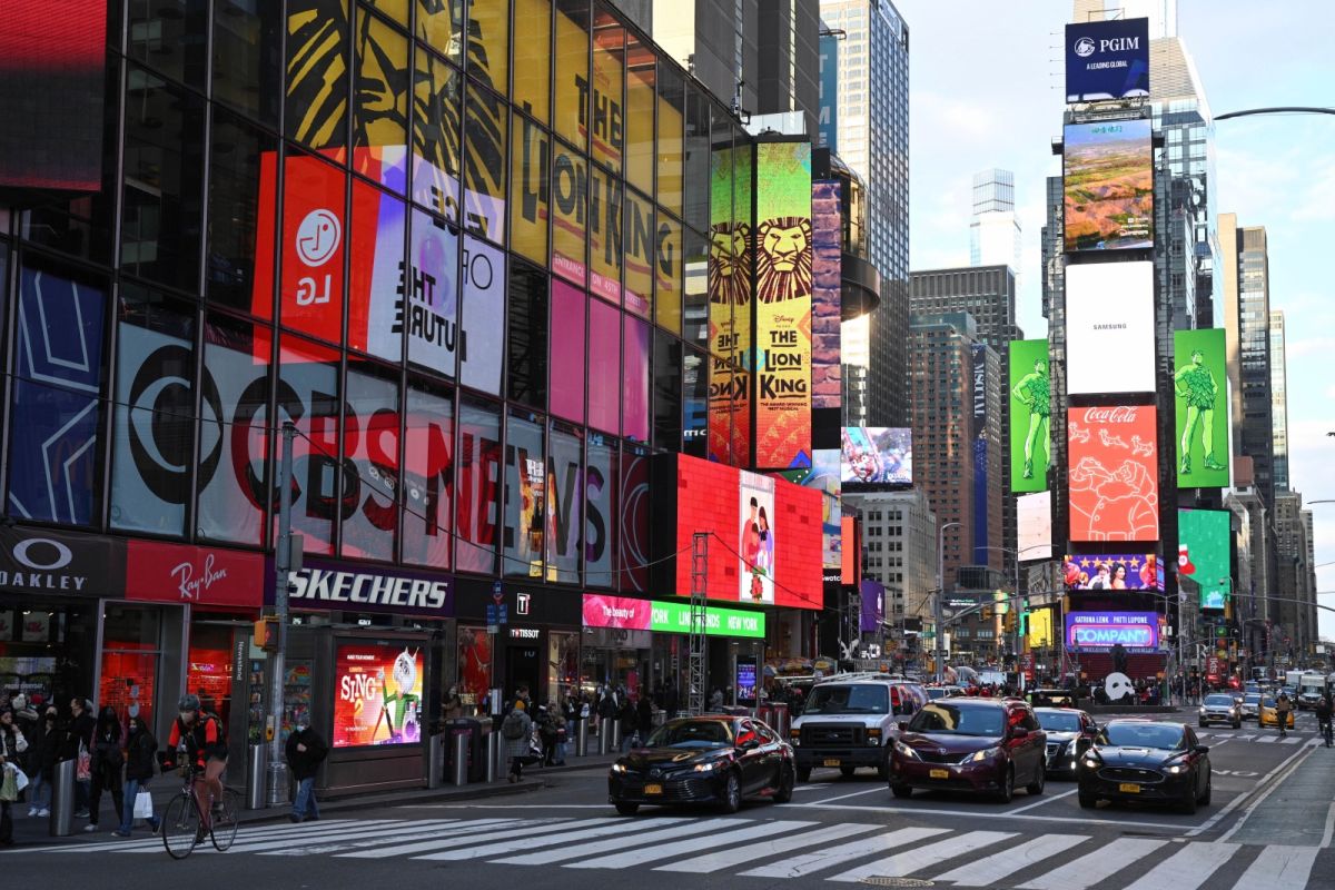 ▲美國紐約市長白思豪（Bill de Blasio）表示，由於疫情關係，時報廣場（Times Square）著名的新年除夕慶祝活動將大規模縮減。（圖／美聯社／達志影像）