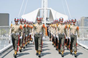 ▲南部地區唯一的國軍儀隊「海軍陸戰隊儀隊」將於跨年時演出。(圖/高市府提供) ▲南部地區唯一的國軍儀隊「海軍陸戰隊儀隊」將於跨年時演出。(圖/高市府提供)