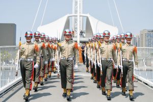 ▲南部地區唯一的國軍儀隊「海軍陸戰隊儀隊」將於跨年時演出。（圖／高市府提供）