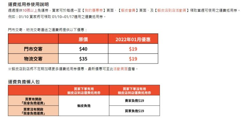 ▲蝦皮27日貼出公告，自2022年元旦起，使用蝦皮店到店將有新方案計費。（圖／翻攝蝦皮官網）