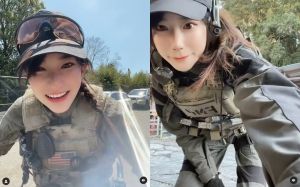 ▲Lillian熱愛拿槍奔跑的快感。(圖/Lillian IG) ▲Lillian熱愛拿槍奔跑的快感。(圖/Lillian IG)