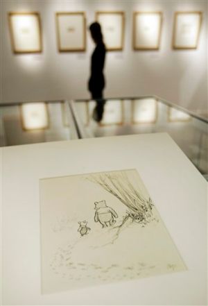 ▲「古典維尼」的原始手繪圖，以40,000-60,000英鎊的價格售出。（圖／AP）