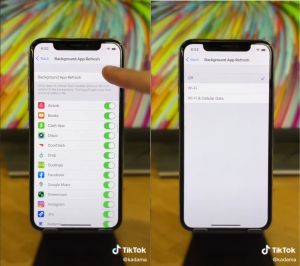 ▲卡達瑪建議可關閉「背景APP重新整理」功能。（圖／翻攝TikTok@kadama）