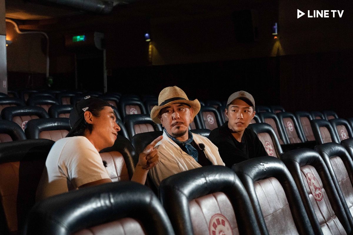 ▲莊凱勛(左)一顆鏡頭重拍100次,黃秋生(中)親授演戲技巧,右為蔡凡熙。(圖/LINE TV提供)