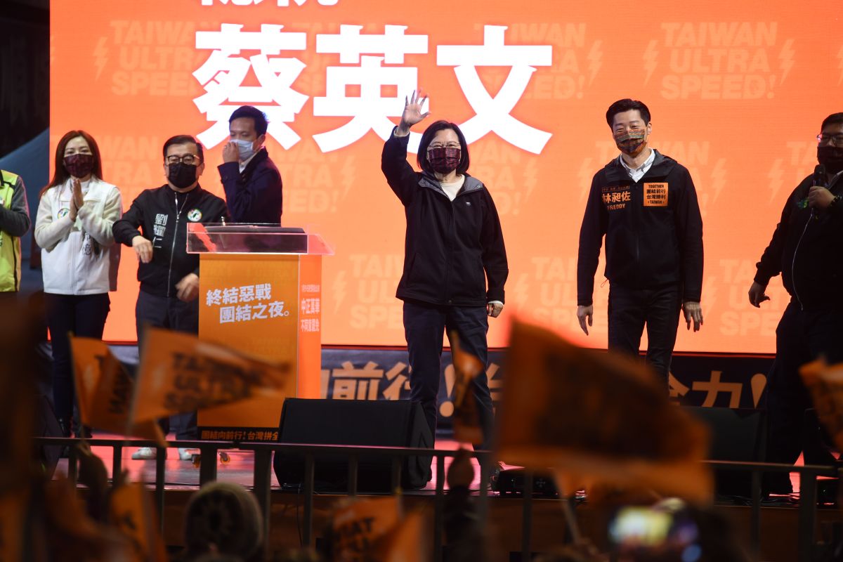 ▲蔡英文總統指出，林昶佐不是民進黨，但台灣疼惜好人才沒有分黨派。（圖／記者陳明安攝，2022.1.8）