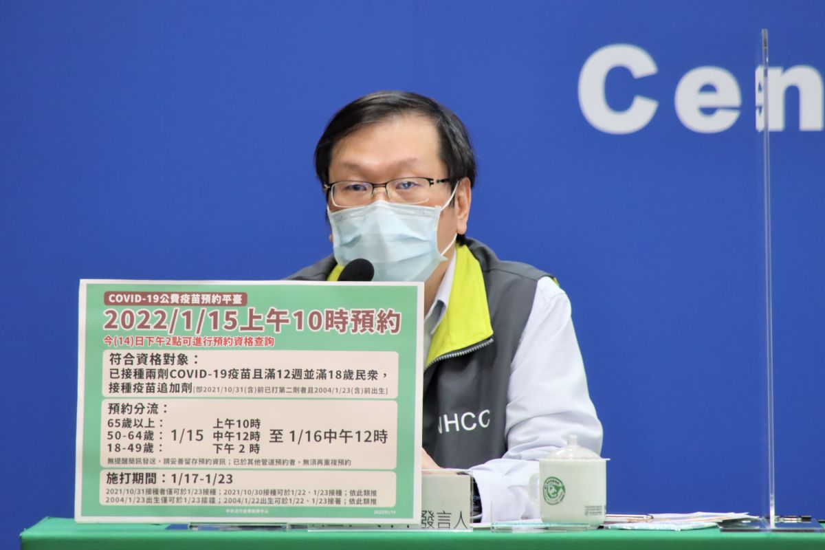 ▲國內疫苗涵蓋率第 1 劑 80.55%、第 2 劑 71.77%、基礎加強劑接種率 0.23%、追加劑接種率 4.56%。圖為指揮中心發言人莊人祥。(圖/指揮中心)