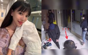 李靚蕾 ▲李靚蕾po出監視器畫面,指王力宏帶人硬闖吾疆。(圖 / 翻攝李靚蕾IG)