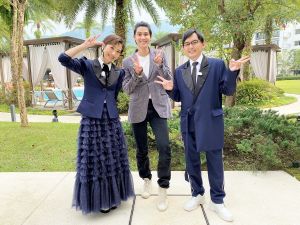 李玉璽 ▲李玉璽(中)首度為婚禮獻唱,和LuLu合唱《嘻哈庄腳情》。(圖/東森提供)