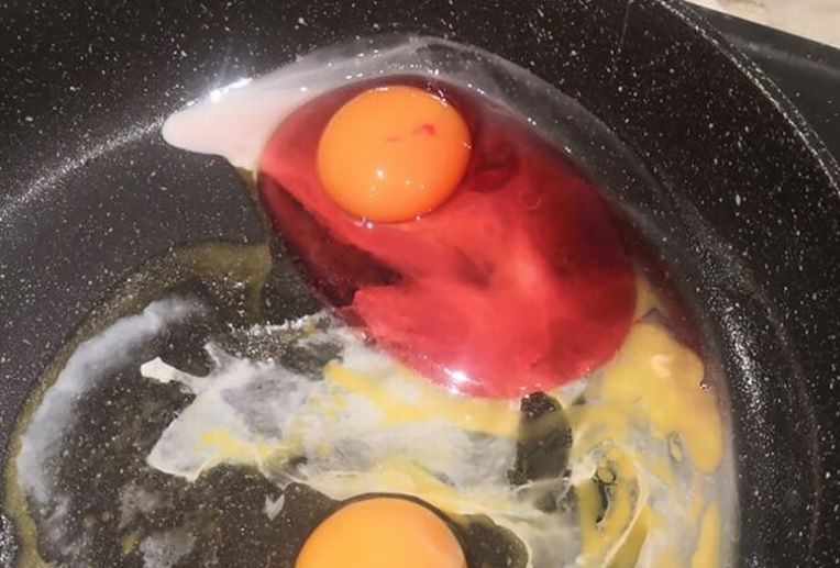 煎蛋打出「粉紅色蛋白」！媽嚇傻求助　專家揭真兇：別吃
