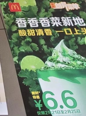 ▲中國麥當勞將推出「香菜冰炫風」。（圖／翻攝自小紅書）