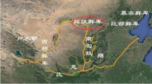 ▲死姓源於南北朝時的鮮卑拓跋部族。地理位置示意圖。（圖／翻攝自微博）