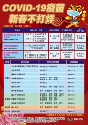 ▲宜蘭縣過年期間疫苗施打。(圖/宜蘭縣政府) ▲宜蘭縣過年期間疫苗施打。(圖/宜蘭縣政府)