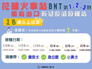 ▲花蓮年節期間疫苗施打。(圖/花蓮縣政府) ▲花蓮縣年節期間疫苗施打。(圖/花蓮縣政府)