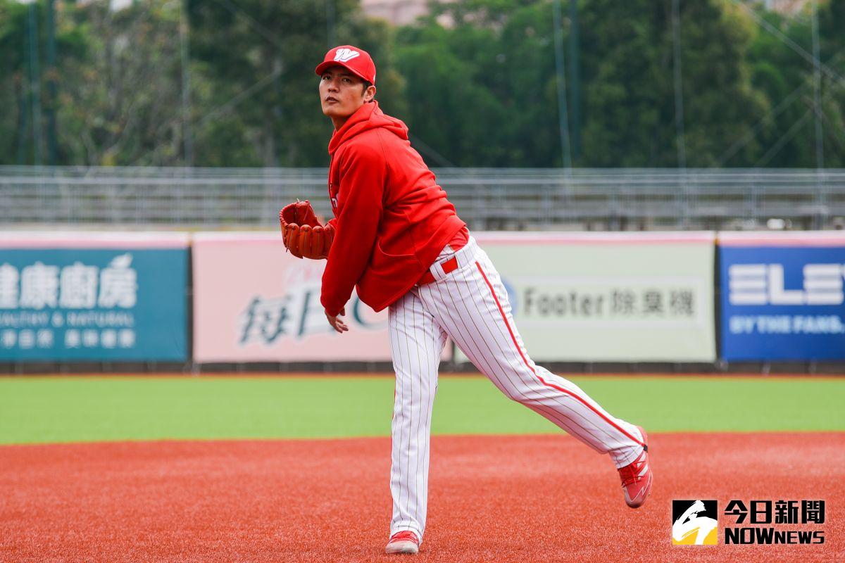 ▲味全龍投手王維中。（圖／記者陳明安攝）