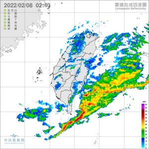 ▲鋒面影響，今(8)日綠島及蘭嶼有局部大雨發生的機率，請注意瞬間大雨及溪水暴漲。（圖／氣象局）