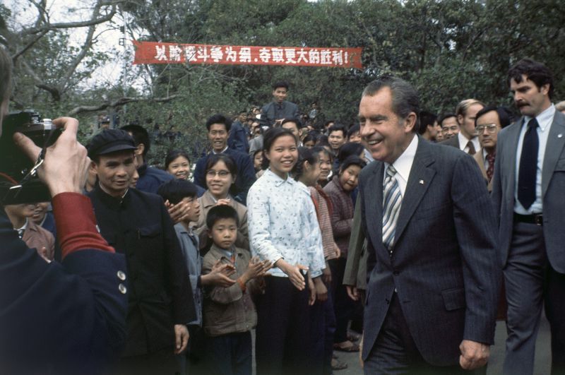 ▲台灣同胞對尼克森可能沒啥好感，但不能否認他與台灣淵源頗深。圖為尼克森1972年訪問中國。（圖／美聯社／達志影像）