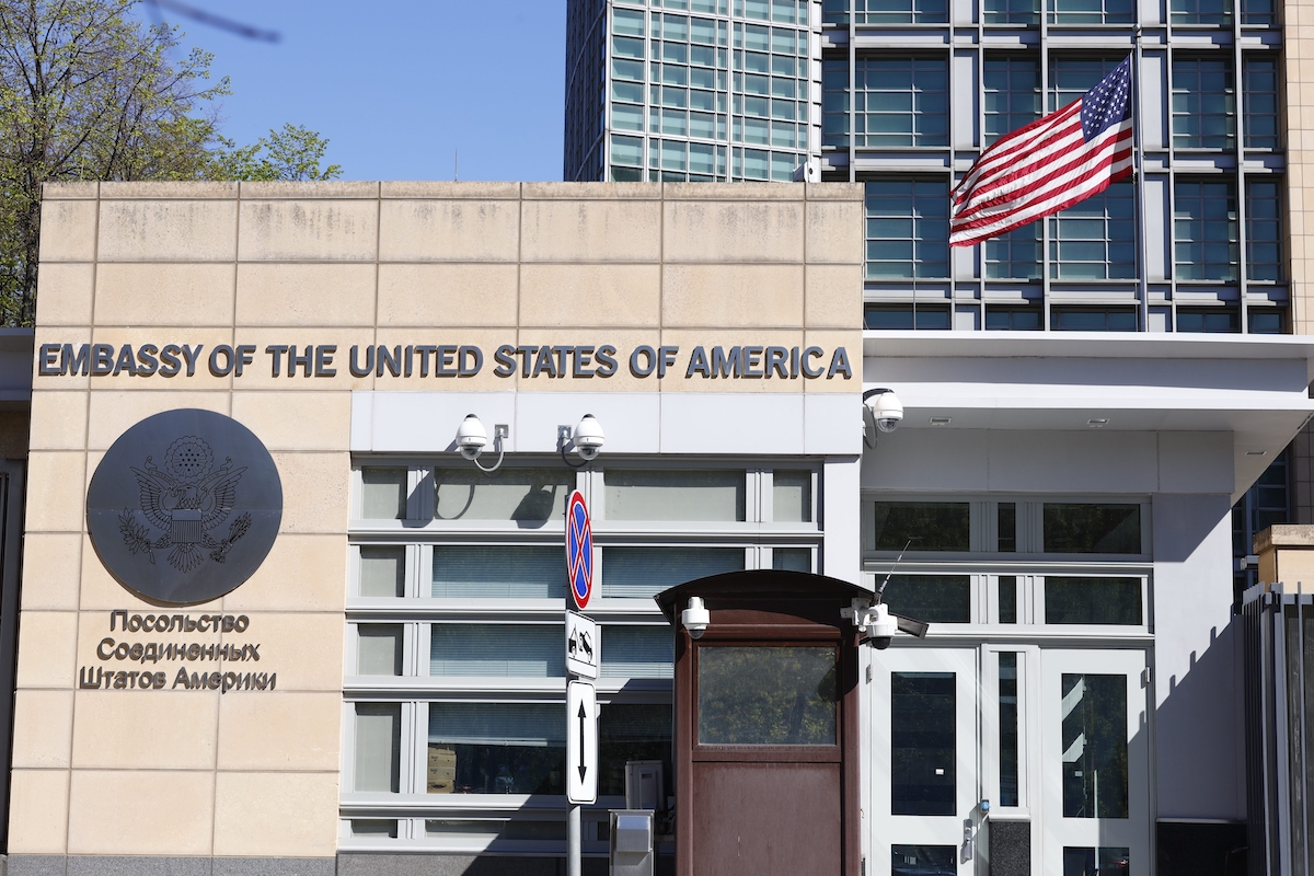 ▲美國駐莫斯科大使館呼籲美國公民應擬訂撤離計畫。（圖／美聯社／達志影像）