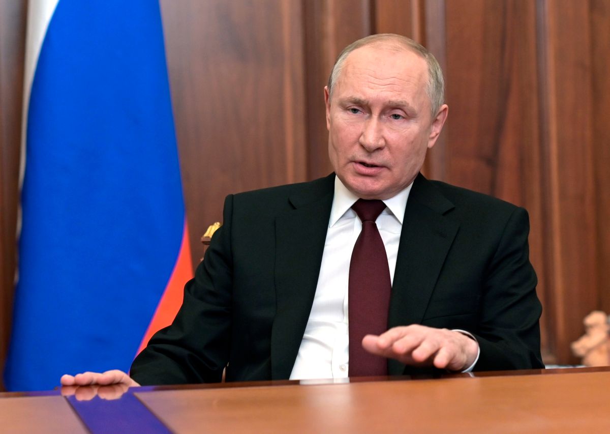 ▲俄羅斯總統蒲亭（Vladimir Putin）談話表示承認烏克蘭東部由分離主義者控制的地區獨立，同時強調「現代烏克蘭完全是由俄羅斯創造出來的」。（圖／美聯社／達志影像）