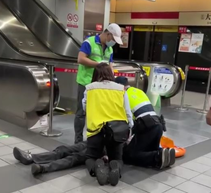 捷運大安站傳意外！69歲男月台昏迷　無生命跡象送醫搶救
