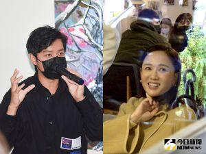 ▲曾偉昌(左)、陳喬恩一起現身壁畫揭幕儀式。(圖/記者陳明安攝) ▲曾偉昌(左)、陳喬恩一起現身壁畫揭幕儀式。(圖/記者陳明安攝)