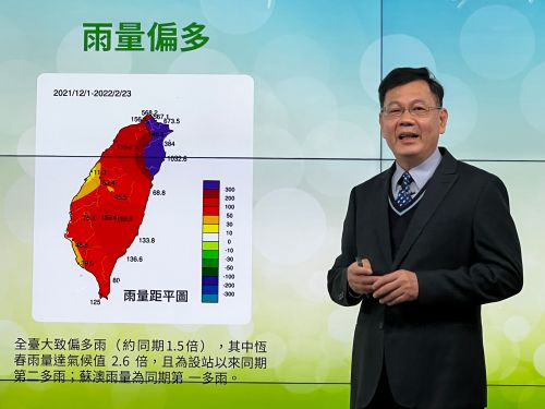 ▲氣象局預報中心主任呂國臣指出，今年1月中旬全台降雨非常明顯，（圖／張勵德攝）
