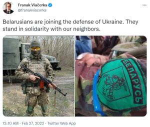 ▲▲白俄羅斯反對派自願參戰，加入烏克蘭軍行列。（圖／取自推特@franakviacorka）