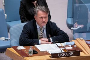 ▲烏克蘭駐聯合國代表基斯提亞再次向世界喊話，切勿對烏克蘭的困境袖手旁觀。（圖／美聯社／達志影像）