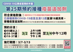 第25期預約接種 ▲第25期預約接種。(圖/指揮中心)
