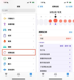 ▲可以在 iPhone內的《健康》 app查找「經期追蹤」功能 。(圖／翻攝官網)