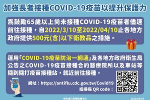 鼓勵長者打疫苗!陳時中:加碼提供500元衛教品。(圖/指揮中心提供) ▲鼓勵長者打疫苗!陳時中:加碼提供500元衛教品。(圖/指揮中心提供)