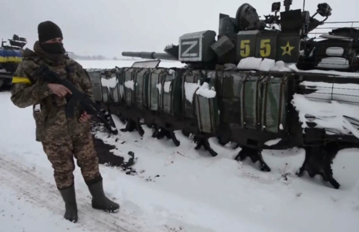▲ The war between Russia and Ukraine also attracted attention to the English letters on military vehicles, such as Z and V. (Picture / Extracted from the Associated Press video)