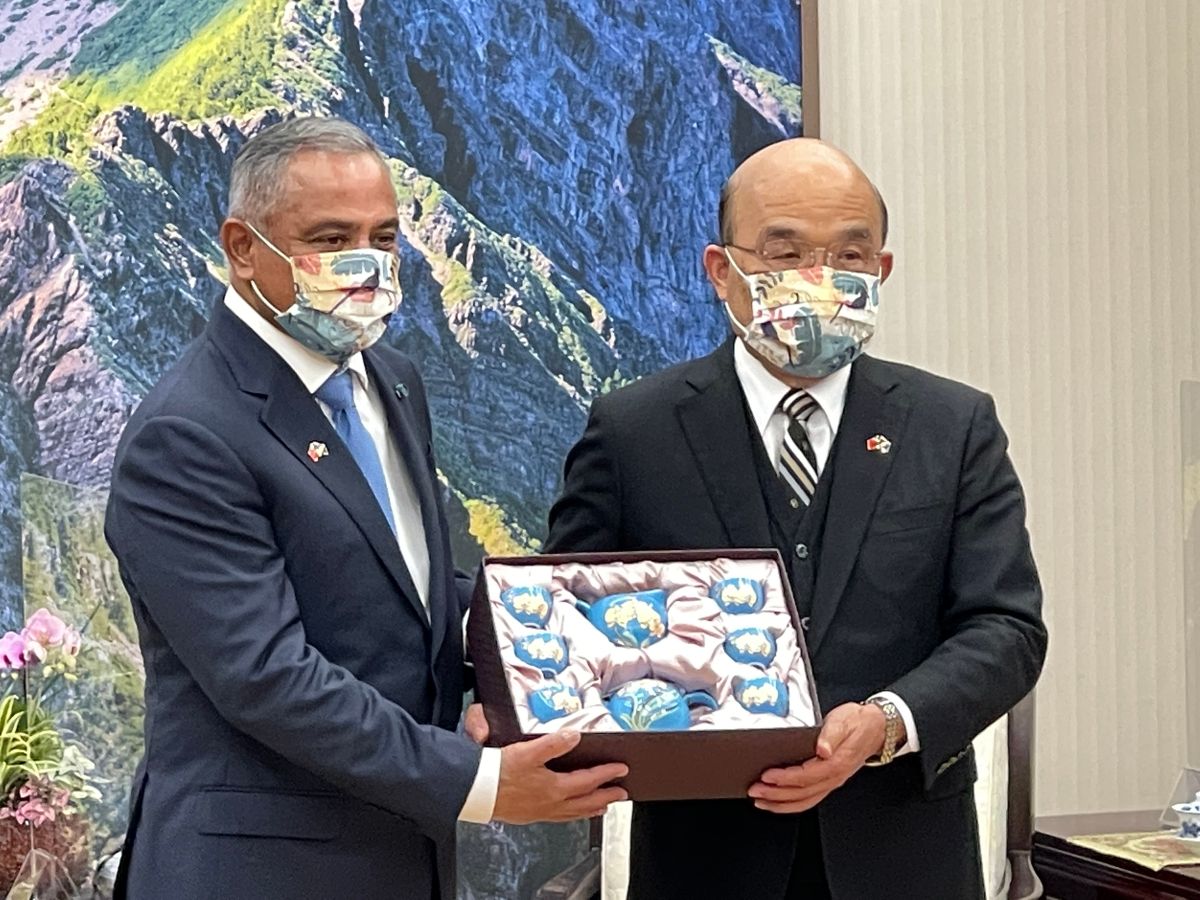 ▲行政院長蘇貞昌今（9）日下午會晤貝里斯總理布里仙紐。（圖／記者王敏旭攝，2022.03.09）