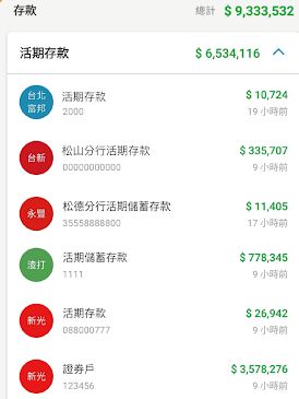 ▲《麻布記帳》可隨時查看帳戶餘額、管理帳單及繳費提醒。(圖/取自Google Play)