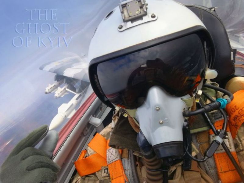 ▲烏克蘭軍方日前公布「基輔之鬼」在空中作戰的照片，並解釋其背後神秘身份。（圖／翻攝自烏克蘭空軍指揮部臉書）