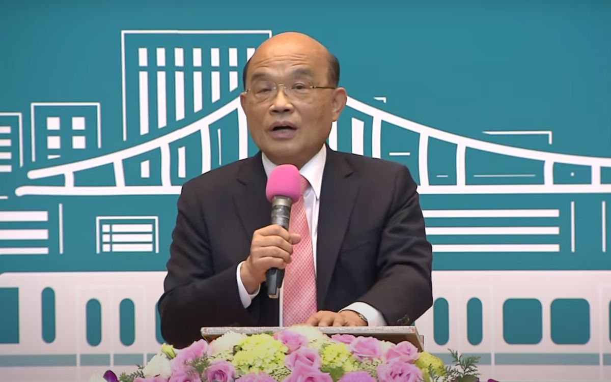 ▲行政院長蘇貞昌今日前往新北市府大樓參加活動。（圖／翻攝自行政院直播）