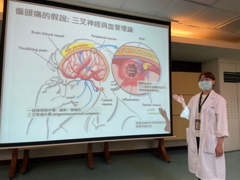 ▲陳柏妤醫師提醒，偏頭痛是一種疾病，應及早就醫診治，別一味地自行服用止痛藥，反而使頭痛症狀更為惡化（圖／記者林怡孜攝，2022,03,14）