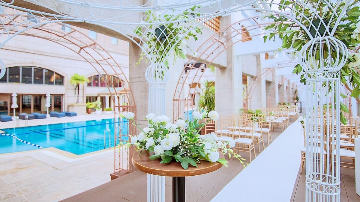 ▲漢來宴會廳即日起推出全新「漢來閣」戶外證婚儀式專案。（圖／漢來提供）