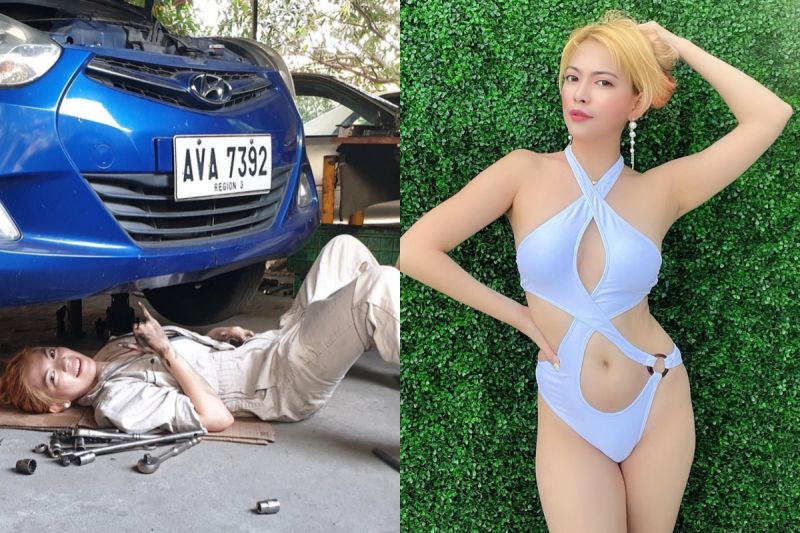 ▲來自菲律賓的美女坦丁（Tantin Legaspi Meneses），相當享受當汽車維修師和模特兒的斜槓人生。（圖／翻攝自Instaram）