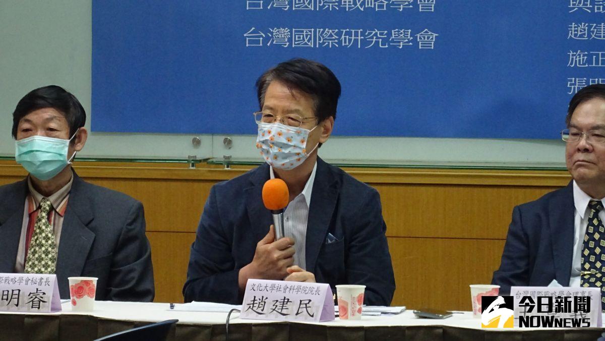 ▲文化大學社科院院長趙建民表示，若台海發生戰爭，共軍飛彈對台灣的影響遠遠超過俄軍飛彈對烏克蘭。（圖／記者呂炯昌攝，2022.03.15）