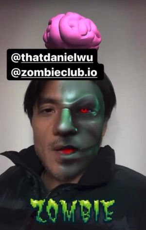 ▲▼許瑋甯（上圖）、馮德倫（下圖）在IG限時動態發布Zombie club濾鏡表示支持。（圖／尚慶創意提供）