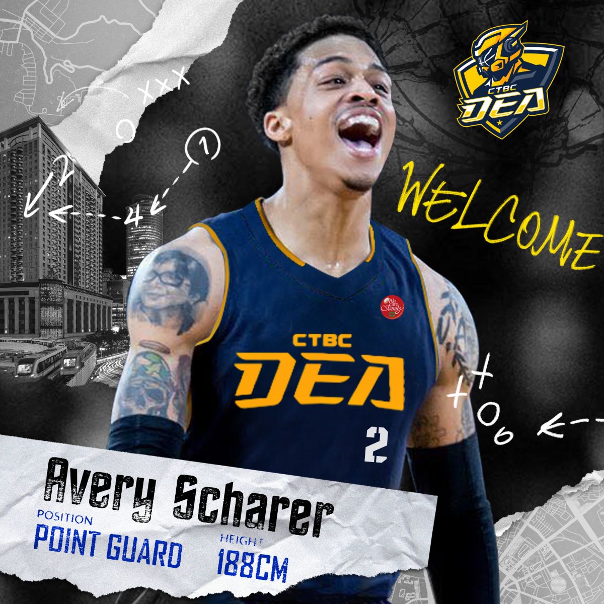 ▲美菲混血明星後衛夏樂(Avery Scharer) 正式加盟中信特攻。（圖／新北中信特攻）