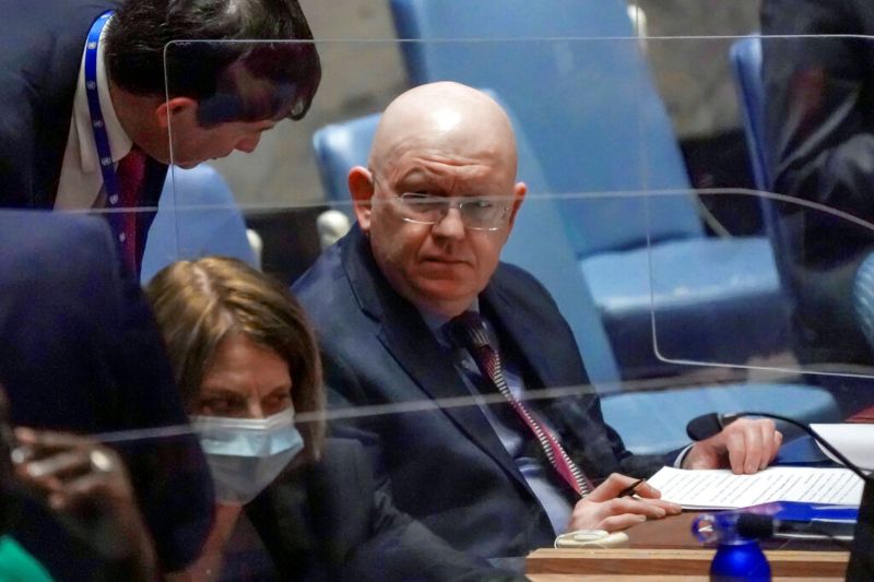 ▲俄國駐聯合國大使涅班濟亞（Vassily Nebenzia）在聯合國會議中指控，遭西方施加前所未有的壓力。（圖／美聯社／達志影像）