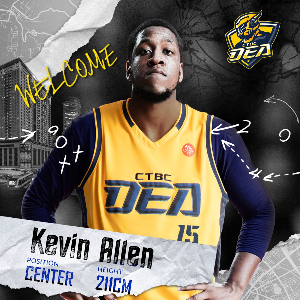 ▲中信特攻補強內線戰力 211公分禁區悍將「凱」入陣。（圖／中信特攻提供）