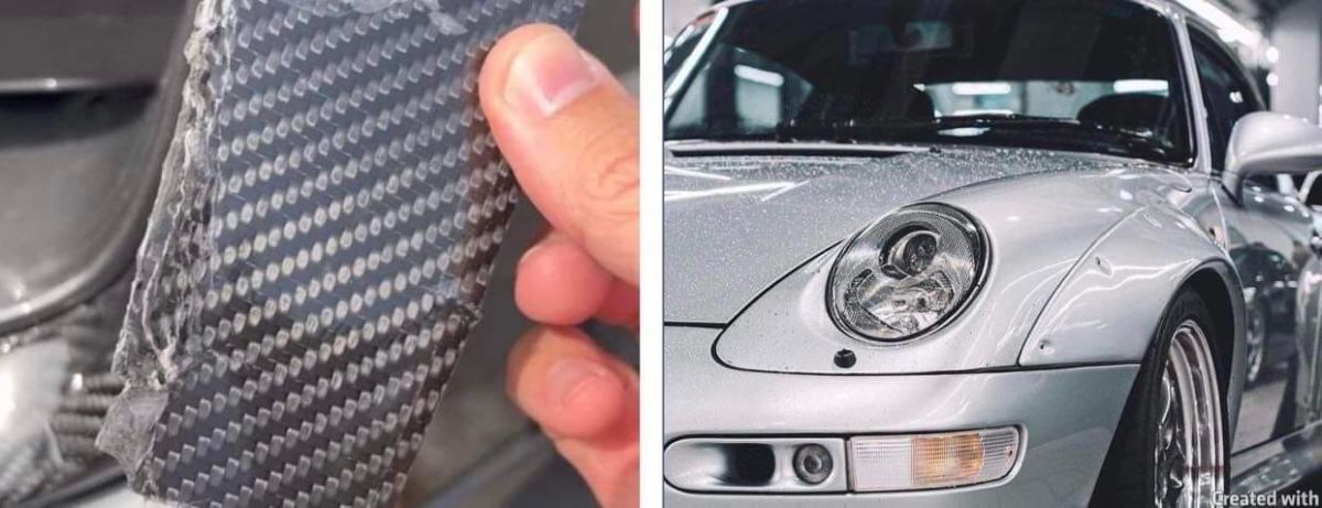 ▲王陽明保時捷挨撞，碳纖維沒救了。翻攝王陽明IG